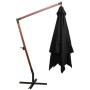 Hanging parasol with solid black fir wood pole 3x3 m by vidaXL, Umbrellas - Ref: Foro24-313778, Price: 138,99 €, Discount: %