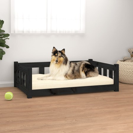 Cama para perros madera maciza de pino negro 95,5x65,5x28 cm de , Camas para perros - Ref: Foro24-820201, Precio: 87,93 €, De...