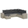 7-piece garden sofa set with light gray PE rattan cushions by , Garden sets - Ref: Foro24-3264458, Price: 511,79 €, Discount: %