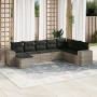 Garden sofa set 8 pieces and gray synthetic rattan cushions by , Garden sets - Ref: Foro24-3222961, Price: 571,60 €, Discount: %