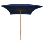 Garden umbrella with blue wooden pole 200x300 cm by vidaXL, Umbrellas - Ref: Foro24-313761, Price: 72,99 €, Discount: %