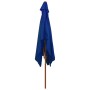 Sombrilla de jardín con palo de madera azul 200x300 cm de vidaXL, Sombrillas - Ref: Foro24-313761, Precio: 72,88 €, Descuento: %