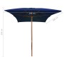 Garden umbrella with blue wooden pole 200x300 cm by vidaXL, Umbrellas - Ref: Foro24-313761, Price: 72,99 €, Discount: %