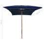 Garden umbrella with blue wooden pole 200x300 cm by vidaXL, Umbrellas - Ref: Foro24-313761, Price: 70,30 €, Discount: %