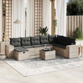 Gartenmöbel-Set 9-teilig mit Kissen aus hellem grauem Kunst-Rattan. von , Gartensets - Ref: Foro24-3264528, Preis: 631,90 €, ...