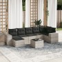 Garden sofa set 8 pieces and gray synthetic rattan cushions by , Garden sets - Ref: Foro24-3222891, Price: 559,99 €, Discount: %