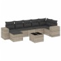 Garden sofa set 8 pieces and gray synthetic rattan cushions by , Garden sets - Ref: Foro24-3222891, Price: 560,24 €, Discount: %