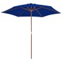 Sombrilla de jardín con palo de madera azul 270 cm de vidaXL, Sombrillas - Ref: Foro24-313763, Precio: 63,92 €, Descuento: %