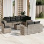 Set muebles jardín 9 pzas y cojines ratán sintético gris claro de , Conjuntos de jardín - Ref: Foro24-3222851, Precio: 691,52...