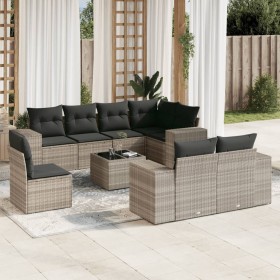 Gartenmöbel-Set 9-teilig mit Kissen aus hellem grauem Kunst-Rattan. von , Gartensets - Ref: Foro24-3222851, Preis: 690,51 €, ...