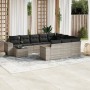 Garden sofa set 11 pieces and gray synthetic rattan cushions by , Garden sets - Ref: Foro24-3223131, Price: 782,13 €, Discoun...