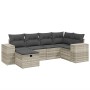 Garden sofa set 6 pieces and gray synthetic rattan cushions by , Garden sets - Ref: Foro24-3264418, Price: 460,19 €, Discount: %