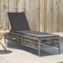 Liegestuhl mit synthetischem Rattan und grauem Kissen von , Liegen - Ref: Foro24-4002739, Preis: 140,41 €, Rabatt: %