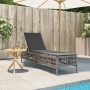 Liegestuhl mit synthetischem Rattan und grauem Kissen von , Liegen - Ref: Foro24-4002739, Preis: 140,41 €, Rabatt: %