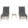 Sun loungers with small table, 2 units, light gray synthetic rattan by , Loungers - Ref: Foro24-4002751, Price: 267,80 €, Dis...