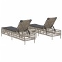 Sun loungers with small table, 2 units, light gray synthetic rattan by , Loungers - Ref: Foro24-4002751, Price: 267,80 €, Dis...