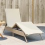 Sun lounger with beige synthetic rattan cushion by , Loungers - Ref: Foro24-4002705, Price: 140,99 €, Discount: %