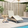 Sun lounger with beige synthetic rattan cushion by , Loungers - Ref: Foro24-4002705, Price: 140,99 €, Discount: %