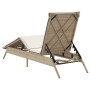 Sun lounger with beige synthetic rattan cushion by , Loungers - Ref: Foro24-4002705, Price: 140,99 €, Discount: %