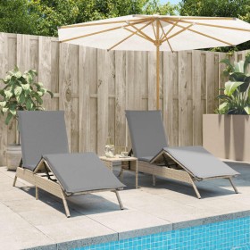 Liegestühle mit Kissen, 2 Stück, aus synthetischem Rattan in Beige. von , Liegen - Ref: Foro24-3261581, Preis: 275,34 €, Raba...