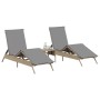 Sun loungers with cushions 2 units synthetic rattan beige by , Loungers - Ref: Foro24-3261581, Price: 275,34 €, Discount: %