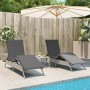 Sun loungers with cushions 2 units light gray synthetic rattan by , Loungers - Ref: Foro24-3261583, Price: 275,34 €, Discount: %