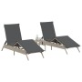 Sun loungers with cushions 2 units light gray synthetic rattan by , Loungers - Ref: Foro24-3261583, Price: 275,34 €, Discount: %