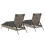 Sun loungers with cushions 2 units light gray synthetic rattan by , Loungers - Ref: Foro24-3261583, Price: 275,34 €, Discount: %