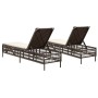 Sun loungers with cushions 2 units synthetic brown rattan by , Loungers - Ref: Foro24-3261597, Price: 273,47 €, Discount: %