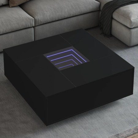 Black LED coffee table Infinity 100x100x40 cm by , Coffee table - Ref: Foro24-3284043, Price: 218,53 €, Discount: %