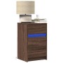 Nightstand with LED lights made of engineered oak wood in brown. by , Nightstands - Ref: Foro24-852018, Price: 62,18 €, Disco...