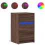 Mesita de noche con luces LED madera de ingeniería roble marrón de , Mesitas de noche - Ref: Foro24-852018, Precio: 62,10 €, ...