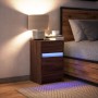 Mesita de noche con luces LED madera de ingeniería roble marrón de , Mesitas de noche - Ref: Foro24-852018, Precio: 62,10 €, ...