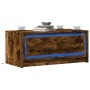 Mesa de centro con luces LED madera de ingeniería roble ahumado de , Mesas de centro - Ref: Foro24-851988, Precio: 102,17 €, ...