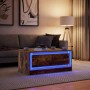 Mesa de centro con luces LED madera de ingeniería roble ahumado de , Mesas de centro - Ref: Foro24-851988, Precio: 102,17 €, ...