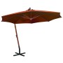 Hanging parasol with terracotta fir wood stick 3.5x2.9 m by vidaXL, Umbrellas - Ref: Foro24-313771, Price: 203,40 €, Discount: %