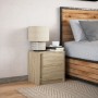 Bedside table with LED lights made of engineered oak wood in Sonoma oak color. by , Nightstands - Ref: Foro24-852051, Price: ...