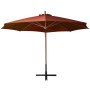 Hanging parasol with terracotta fir wood stick 3.5x2.9 m by vidaXL, Umbrellas - Ref: Foro24-313771, Price: 203,40 €, Discount: %