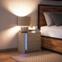 Bedside table with LED lights made of engineered oak wood in Sonoma oak color. by , Nightstands - Ref: Foro24-852051, Price: ...