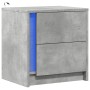 Bedside table with gray concrete engineered wood LED lights by , Nightstands - Ref: Foro24-852053, Price: 55,39 €, Discount: %