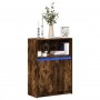 Sideboard with LED lighting, engineered smoked oak wood, 72x34x100 cm. by , Sideboards - Ref: Foro24-852163, Price: 91,20 €, ...