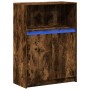 Sideboard with LED lighting, engineered smoked oak wood, 72x34x100 cm. by , Sideboards - Ref: Foro24-852163, Price: 91,20 €, ...