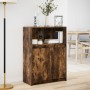 Sideboard with LED lighting, engineered smoked oak wood, 72x34x100 cm. by , Sideboards - Ref: Foro24-852163, Price: 91,20 €, ...