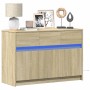 TV stand made of Sonoma oak engineered wood for LED TVs, measuring 91x34x61 cm. by , TV Furniture - Ref: Foro24-852182, Price...