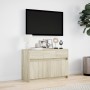 TV stand made of Sonoma oak engineered wood for LED TVs, measuring 91x34x61 cm. by , TV Furniture - Ref: Foro24-852182, Price...