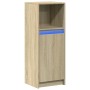 Aparador con LED madera de ingeniería roble Sonoma 38x34x100 cm de , Aparadores - Ref: Foro24-852168, Precio: 65,59 €, Descue...