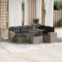 Garden sofa set 8 pieces and gray synthetic rattan cushions by , Garden sets - Ref: Foro24-3269332, Price: 613,99 €, Discount: %