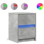 Bedside table with gray concrete engineered wood LED lights by , Nightstands - Ref: Foro24-852039, Price: 54,92 €, Discount: %