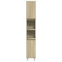 Armario de baño madera contrachapada roble Sonoma 30x30x190 cm de , Muebles de baño - Ref: Foro24-849668, Precio: 85,97 €, De...