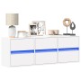 Wall-mounted TV stand with LED lights white 130x31x45 cm by , TV Furniture - Ref: Foro24-852299, Price: 115,99 €, Discount: %